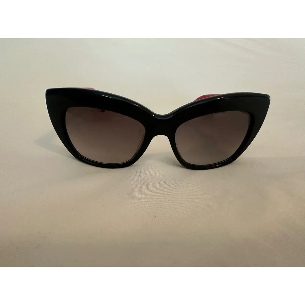 Kate Spade Crimson/S Black Red Cat Eye Sunglasses 807 F8 50-16-135‎